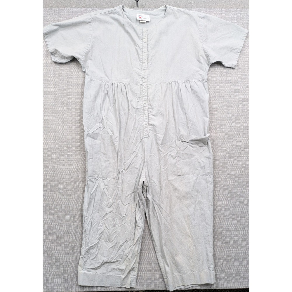 Sweet Mama by Judy Loeb Gray Short Sleeve Maternity Jumpsuit Size L Vintage